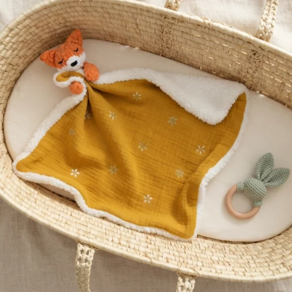 Doudou personnalisé Milo le renard, doudou brodé main, Le Royaume des Gardiens