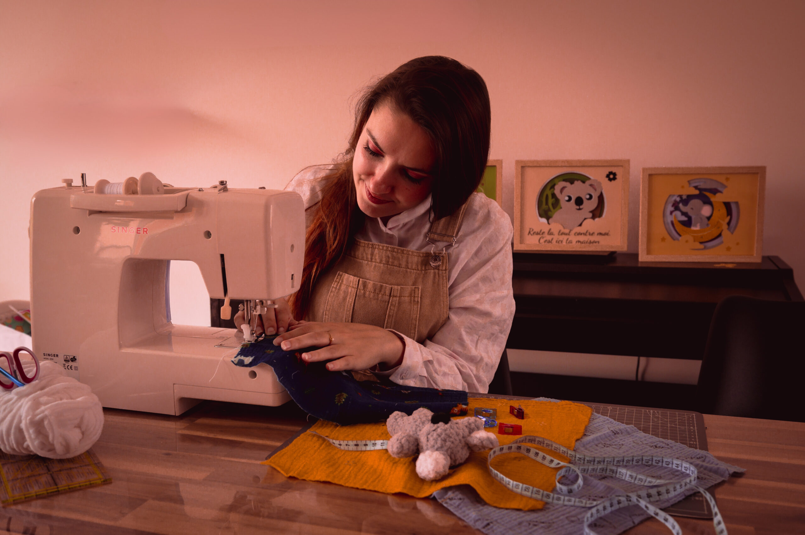 Photo de l'atelier, broderie en cours