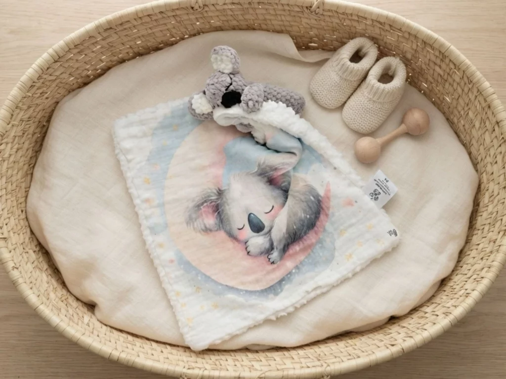 Doudou personnalisé Kiko le koala, doudou brodé main, collection Les Exclusifs Le Royaume des Gardiens