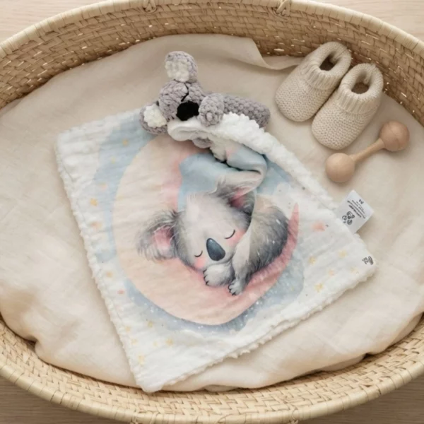 Doudou personnalisé Kiko le koala, doudou brodé main, collection Les Exclusifs Le Royaume des Gardiens